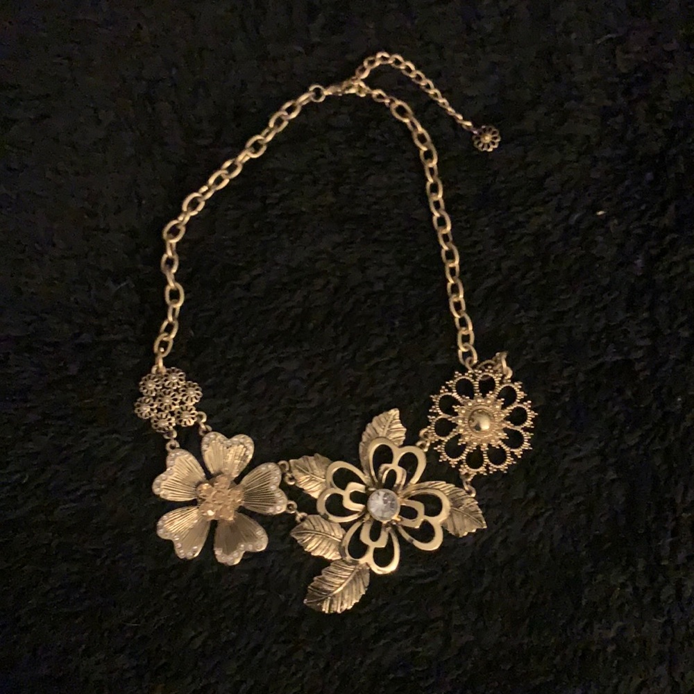 Adjustable Floral Statement Necklace